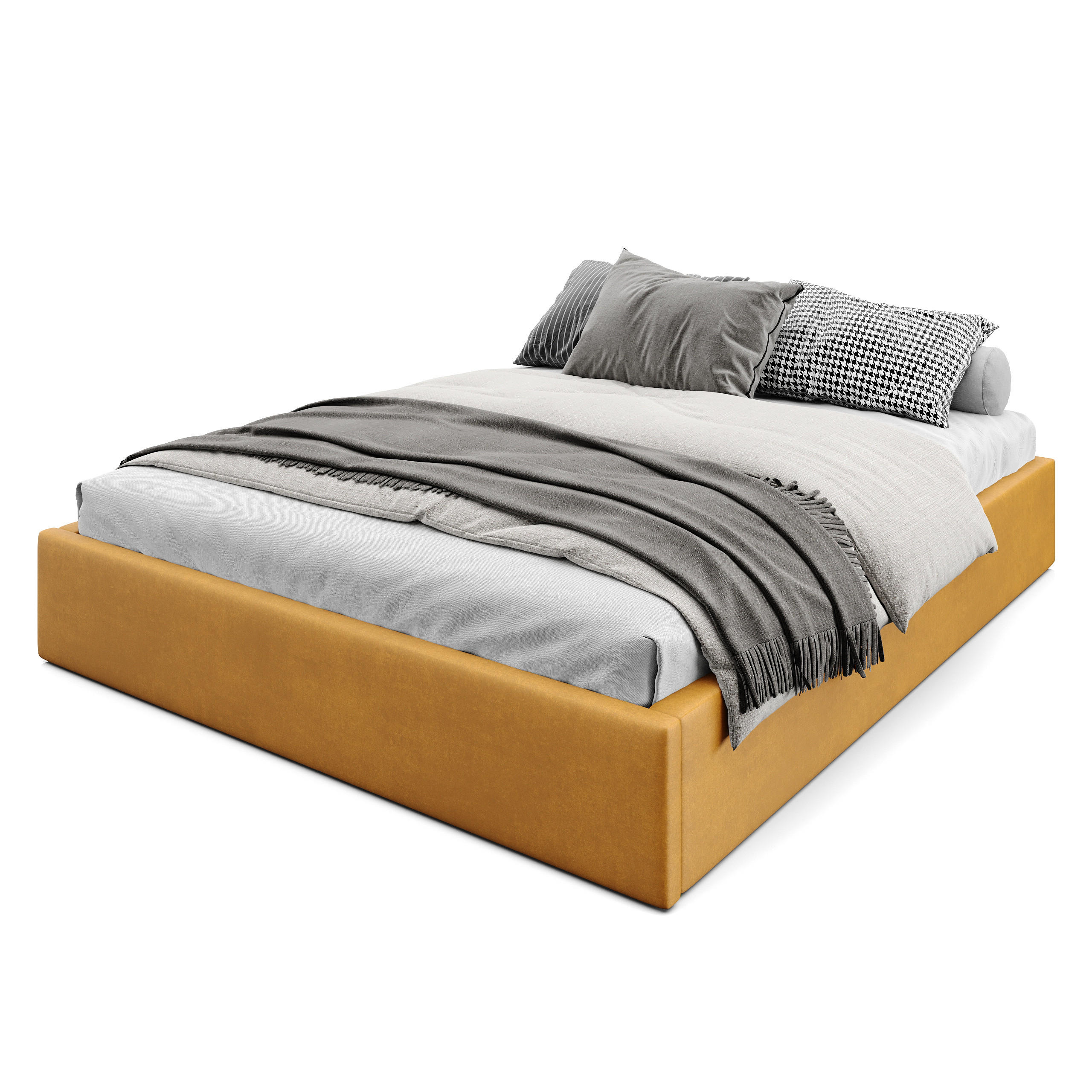 POLSTERBETT 160x200cm Bett mit Stauraum Lattenrost Gelb - Gelb, Holz/Holzwerkstoff (160/200cm) - Muralo