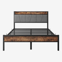 METALLBETT 120/200 cm Braun mit LED und USB - Braun, Metall (120/200cm) - Oxeza