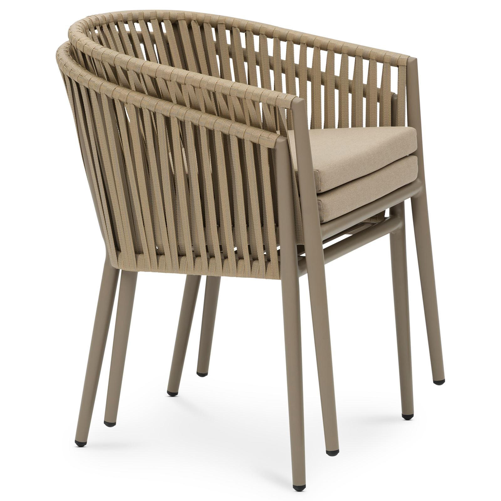 GARTENSTÜHLE ISOLA 6ER-SET - Braun, Textil/Metall (56/78/62cm) - IDIMEX