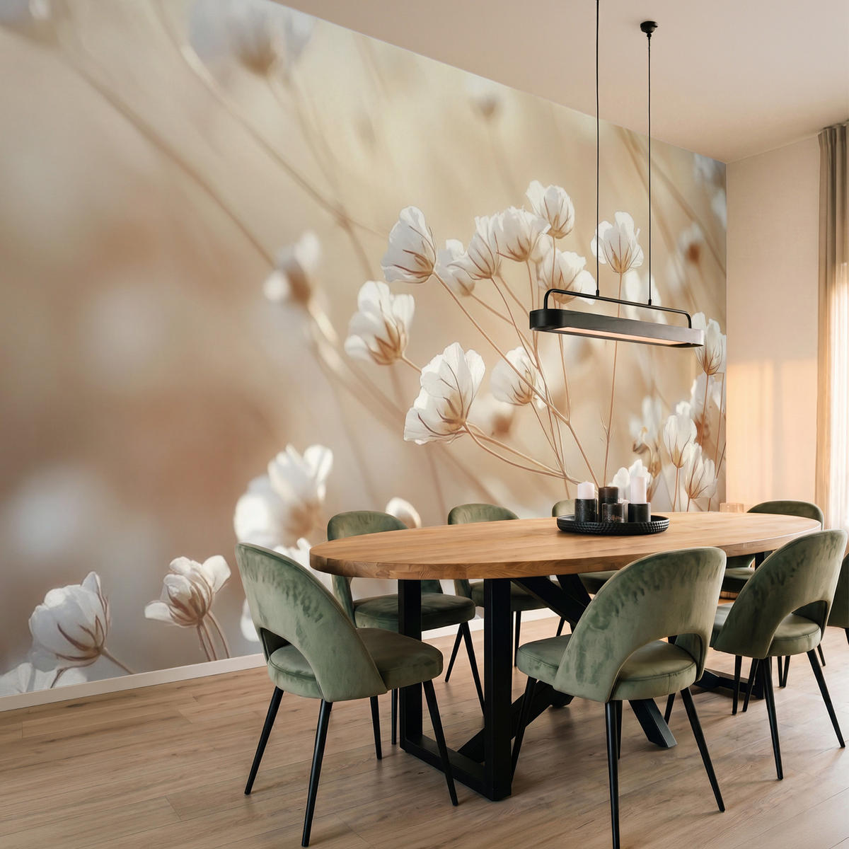 TAPETE - Wild - Blumen - Weiß - 500x280 cm - Creme, Papier (500/280cm) - OnlyWow