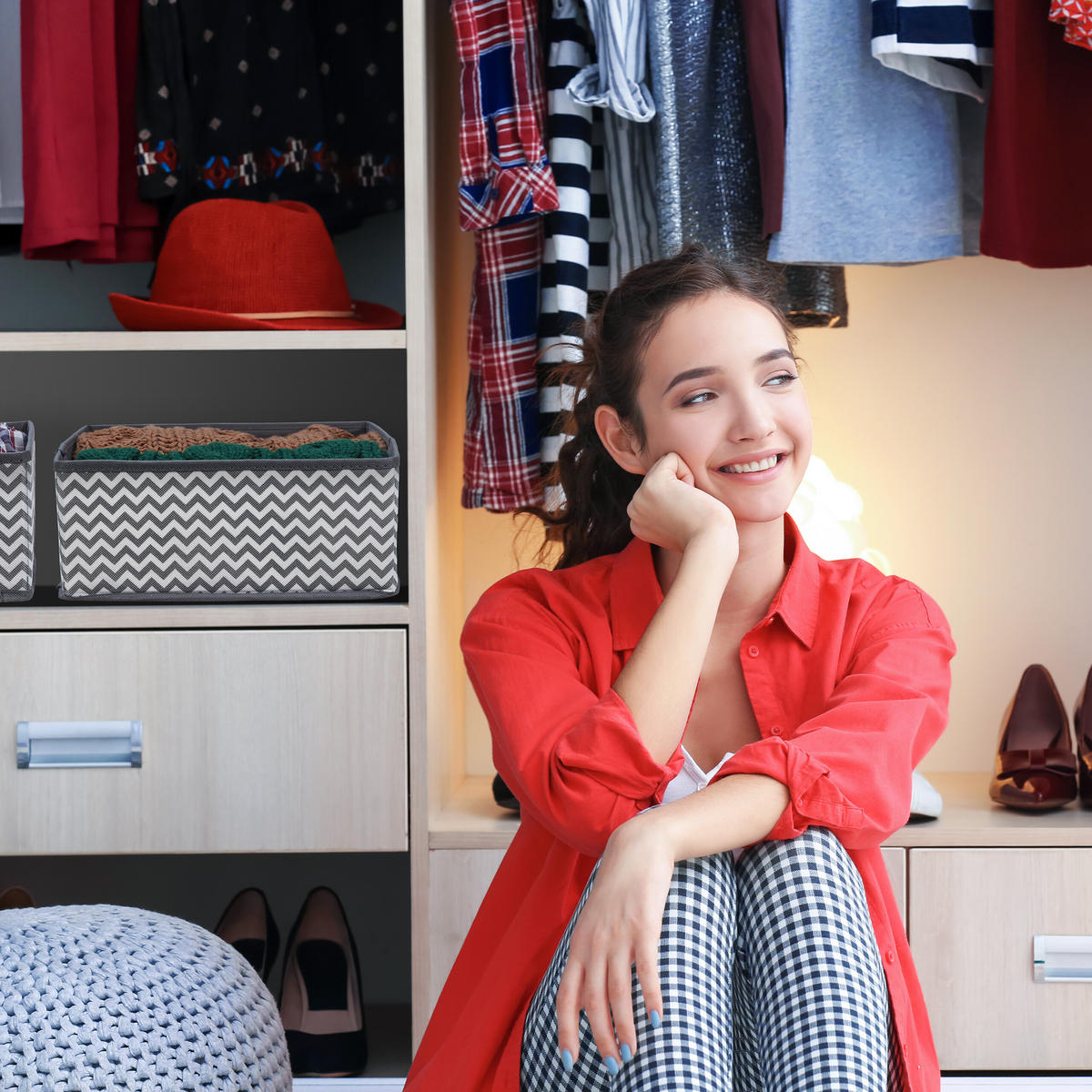 6-DIELNA súprava organizérov do zásuvky - viacfarebná, textil/vlnitá lepenka (28/12/28cm) - Relaxdays
