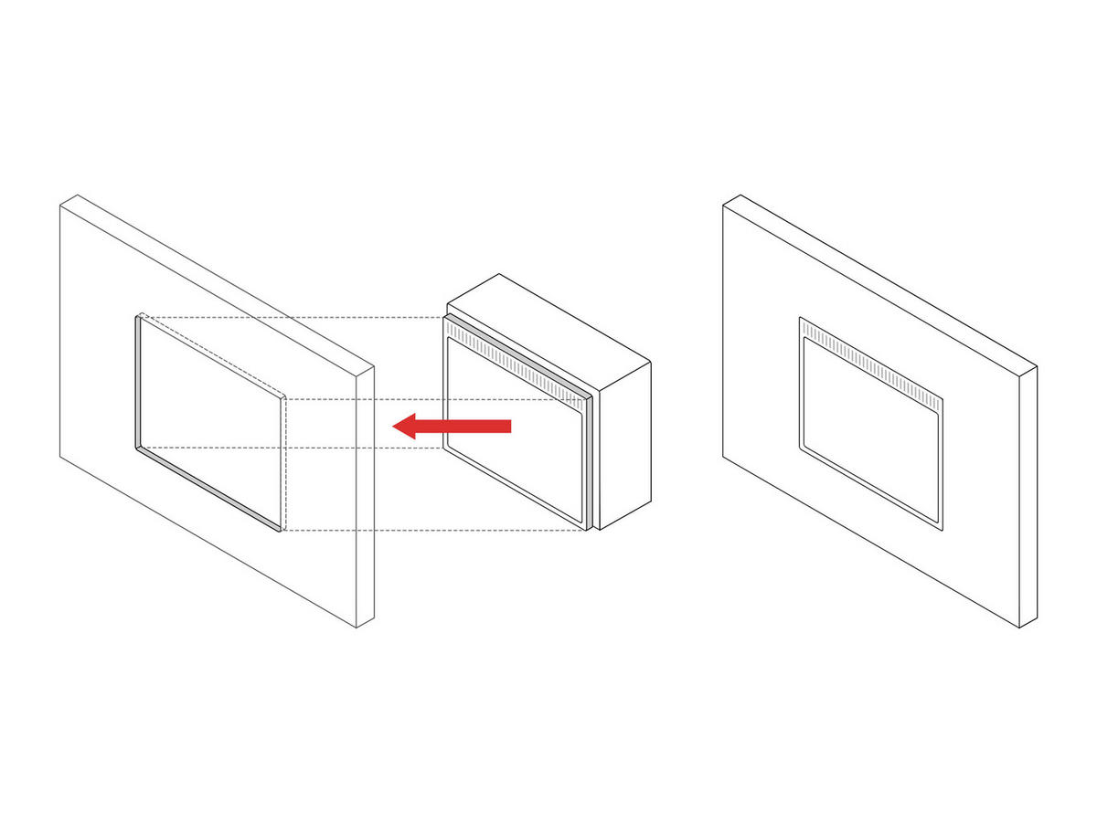 EINBAU Elektrokamin Einsatz AF23S – Breite 107 cm, 3D-Flammeneffekt, LED-Beleuchtung, Heizfunktion - Schwarz, Glas/Metall (61.4/44.5/13cm) - ArtiFlame