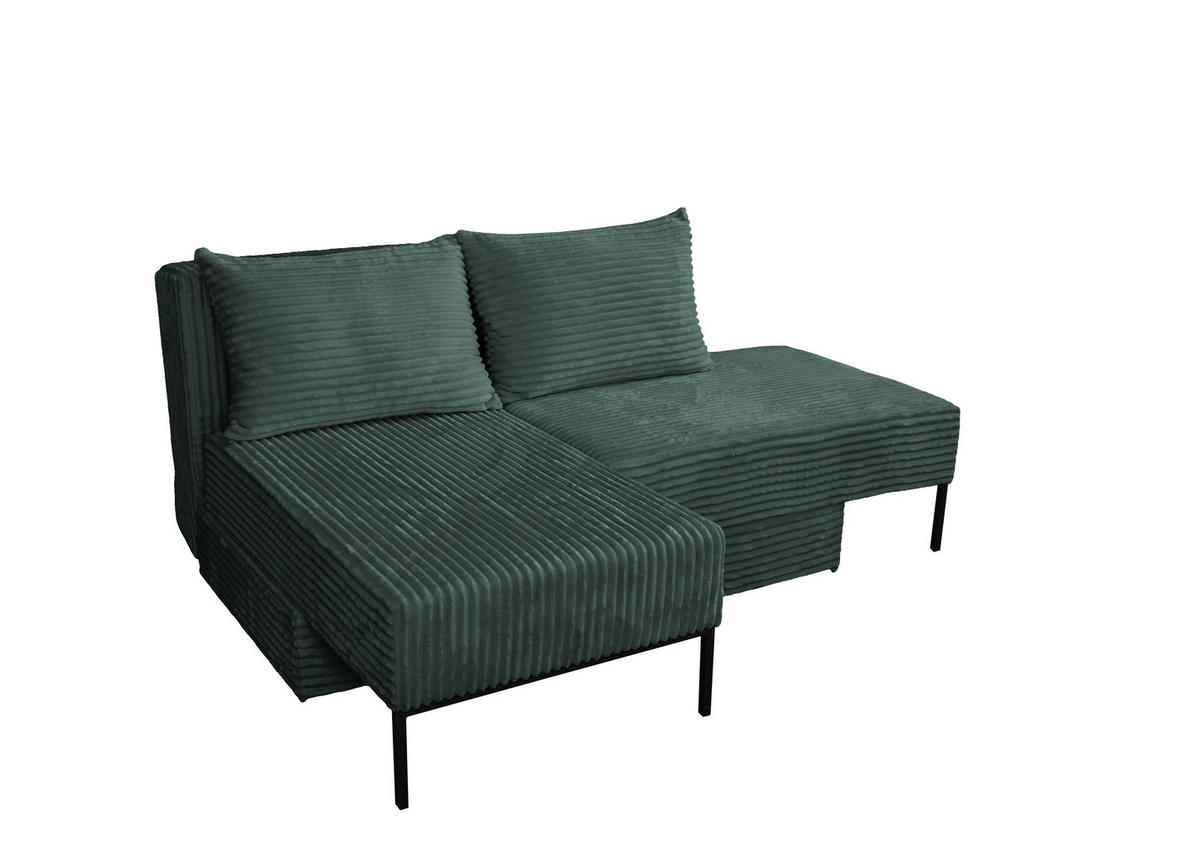 ECKSOFA Mit Schlaffunktion MOOKA 4in1-Multifunktions-System Stoff Velo Links Grun - Grün, Holz/Textil (145/160cm) - Kaiser Möbel