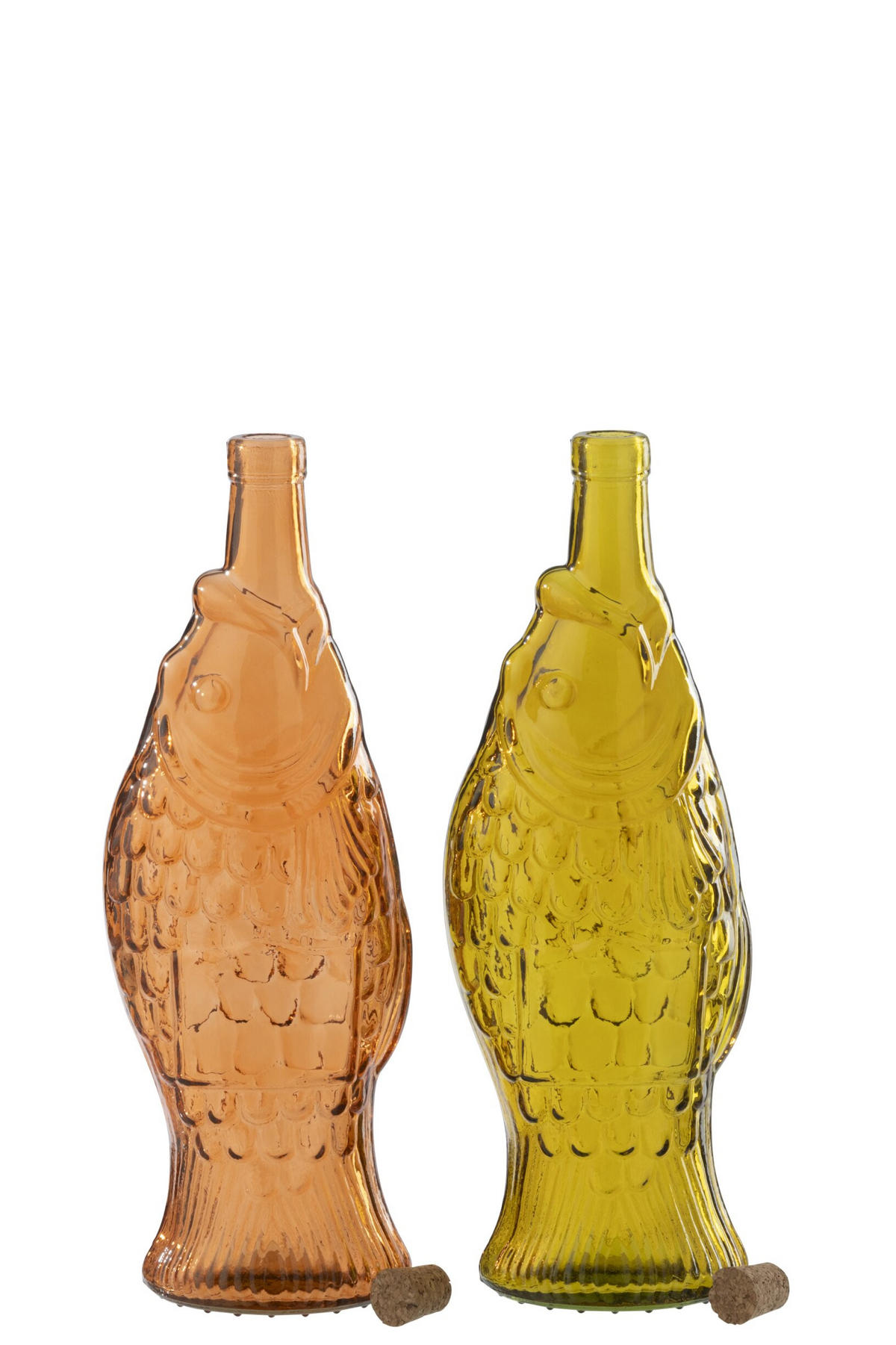 FLASCHE RUND (2ER SET) - Orange, Glas (12/33/12cm) - J-Line