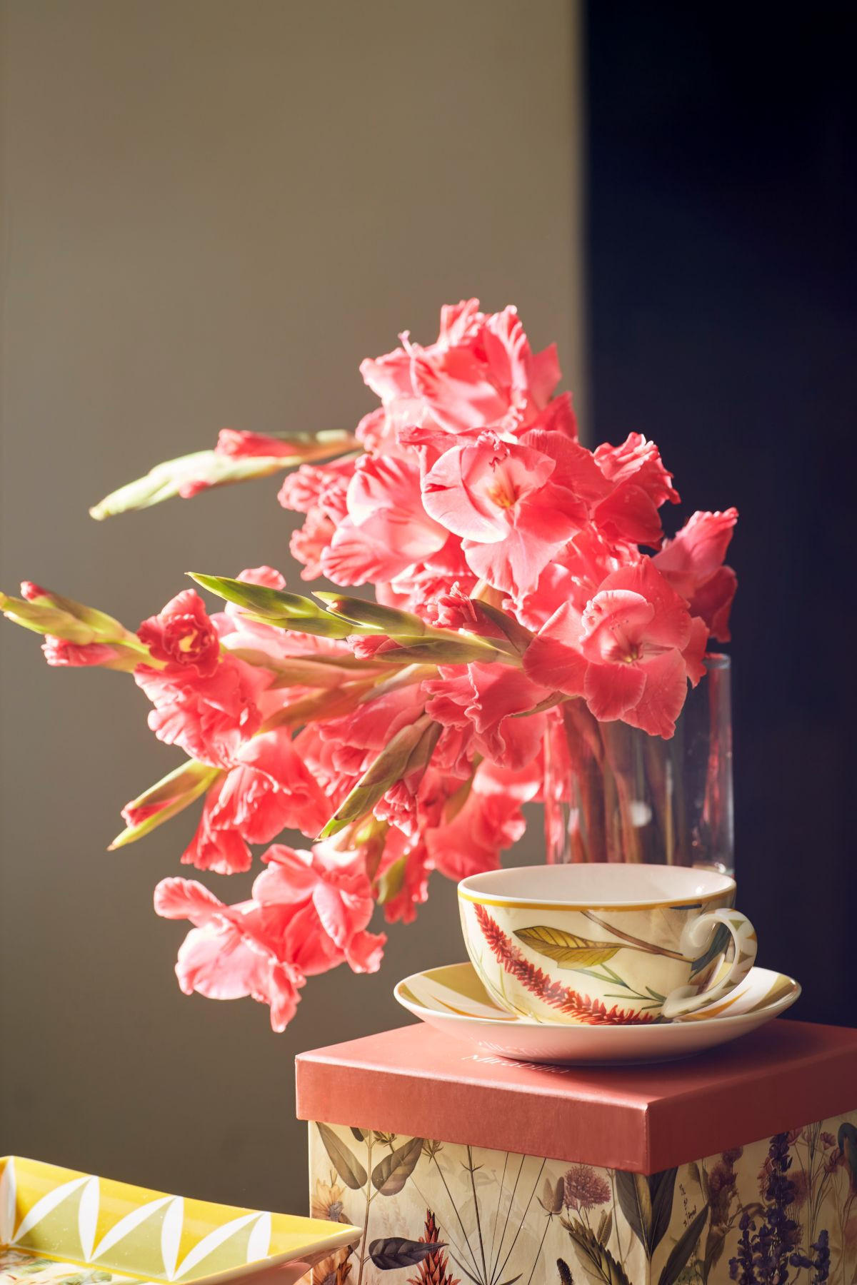 TEEKANNE & Tasse Tea4One MIRABILIA 300 ml rot - Orange, Keramik (0.36L) - Rose & Tulipani