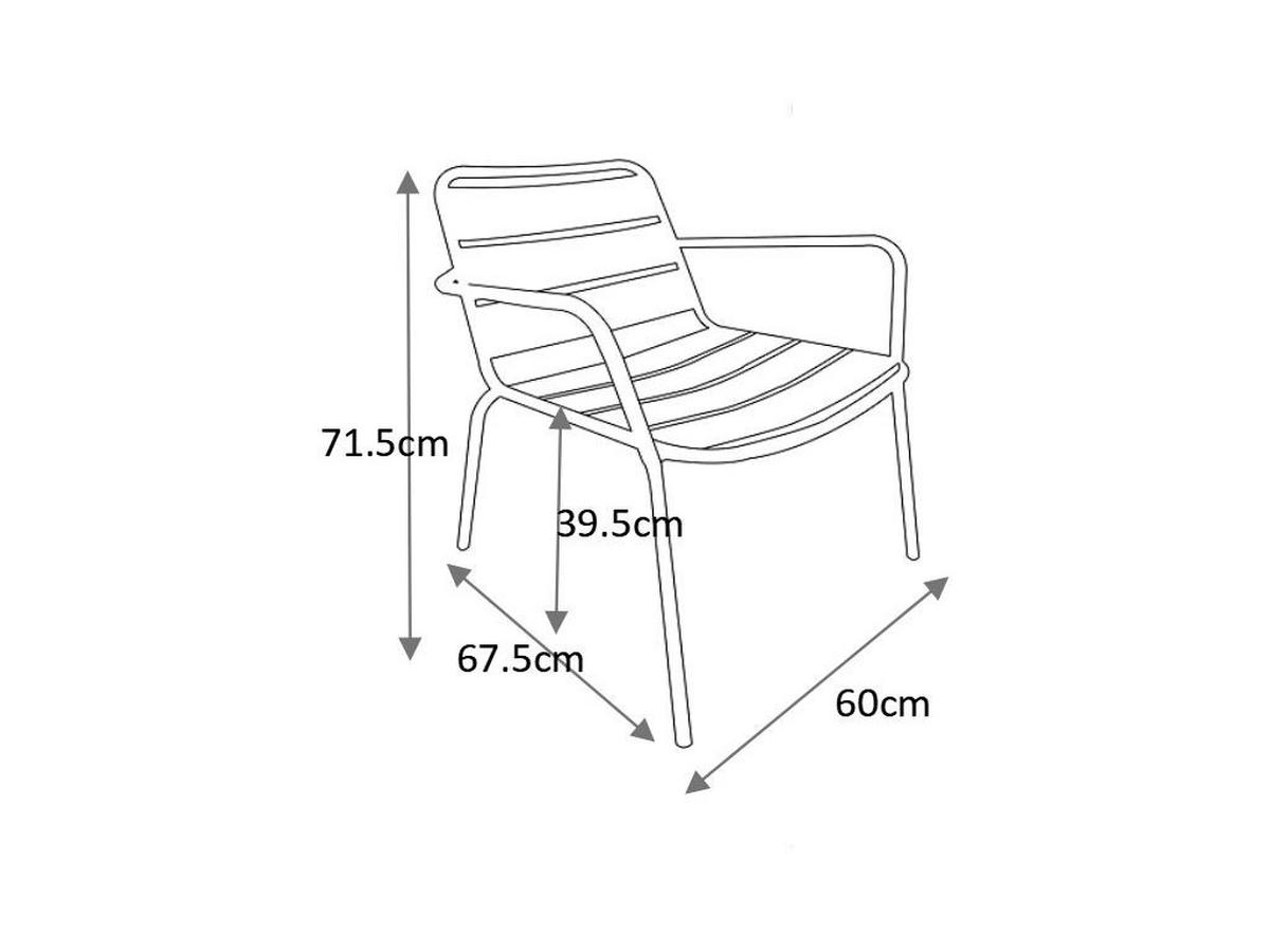 GARTENSESSEL niedrig & stapelbar - Metall - Blau - MIRMANDE von MYLIA - Opal, Metall (67.5/71.5/60cm) - Vente-Unique
