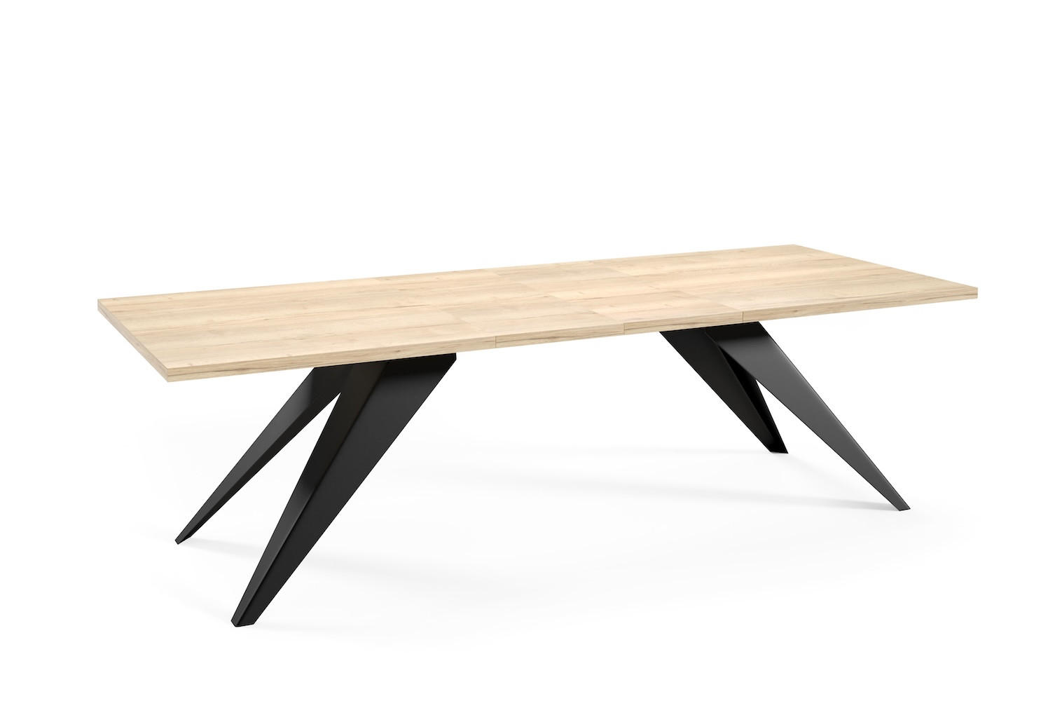 ESSTISCH Vento Halifax Eiche Natur / Schwarz 160/260 / 90 / 76cm - Alteiche/Schwarz, Holz/Holzwerkstoff (160/90/76cm) - Feldmann-Wohnen