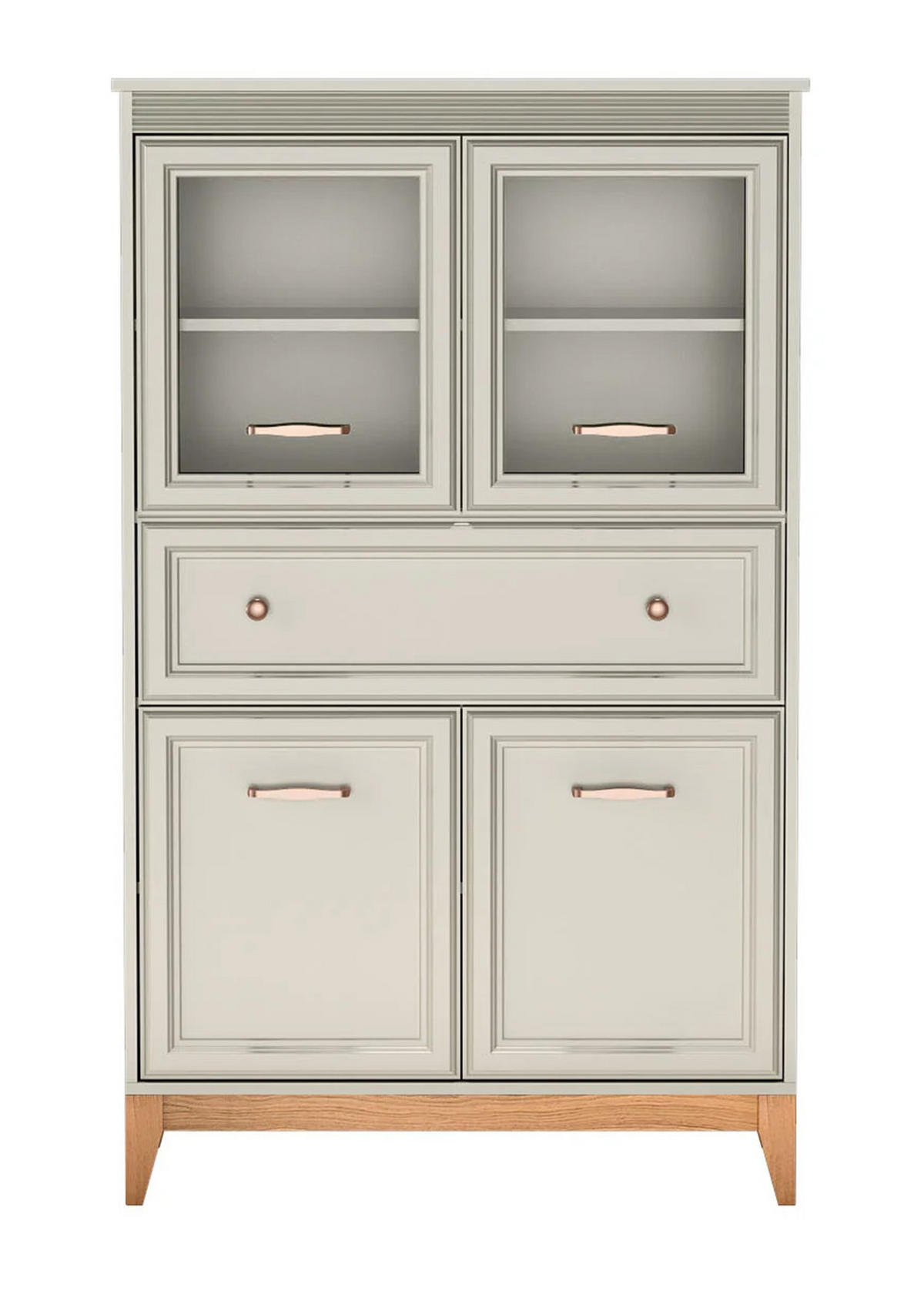 VITRINESCHRANK WINDSOR W-5 - Kaschmir, Holzwerkstoff (92/151/41cm) - Meblini