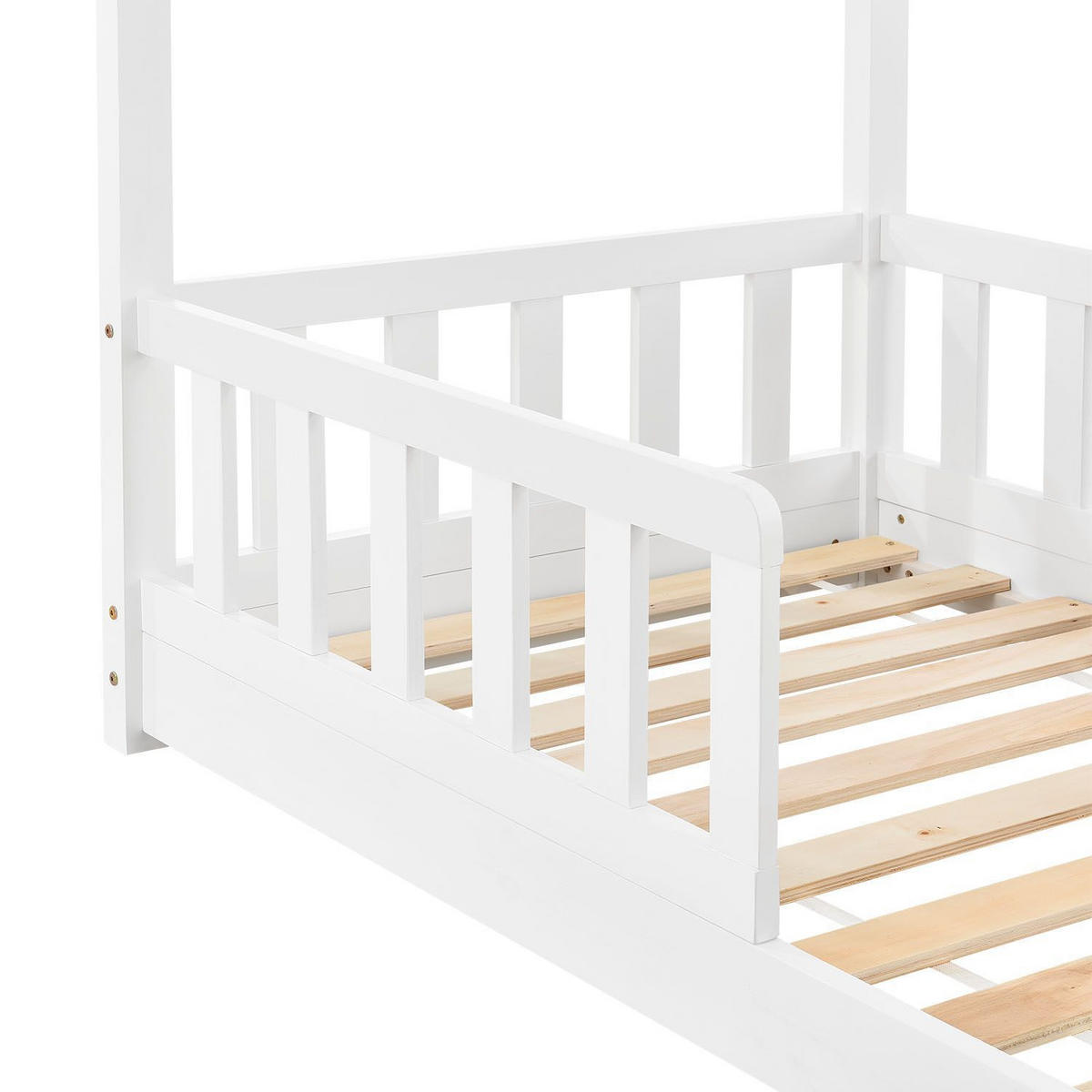 KINDERBETT Marli mit Matratze weiß 80x160 cm - Weiß, Holzwerkstoff (80/160cm) - Juskys