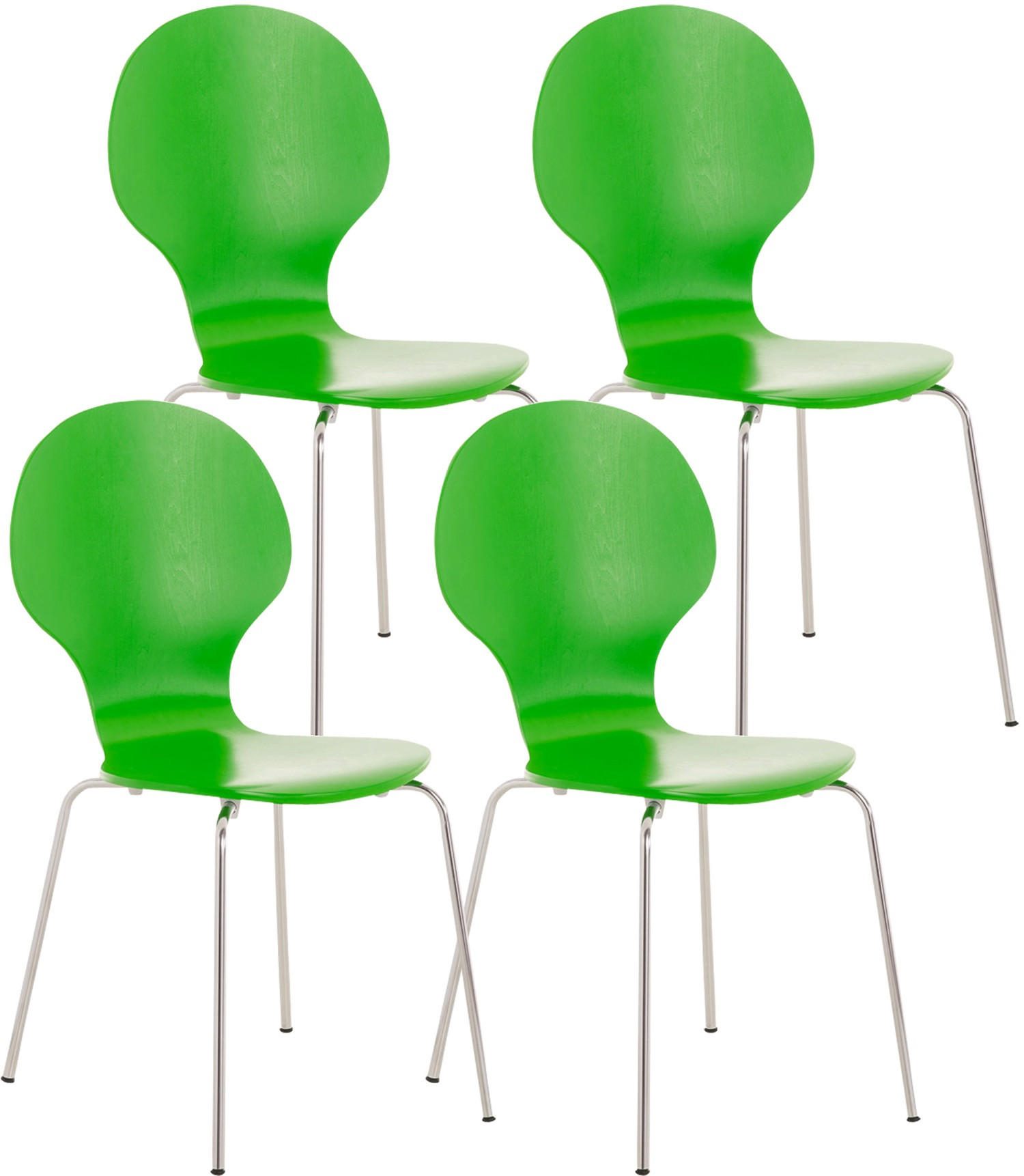 BESUCHERSTUHL Ede - 2er Set grün - Grün, Metall (43/86/45cm) - TPFLiving