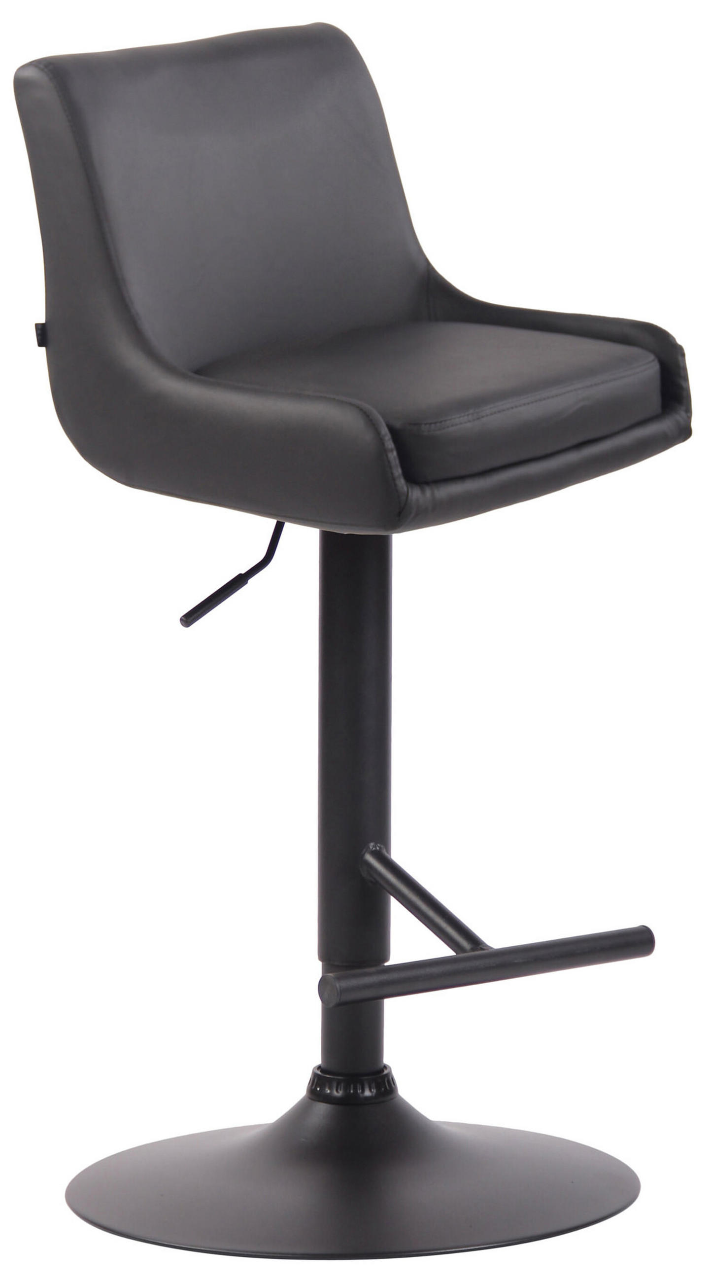 BARHOCKER Cludo, Gestell schwarz, Kunstleder Grau - Schwarz/Grau, Kunststoff/Textil (43/100/50cm) - TPFLiving