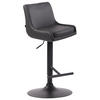 BARHOCKER Cludo, Gestell schwarz, Kunstleder Grau - Schwarz/Grau, Kunststoff/Textil (43/100/50cm) - TPFLiving