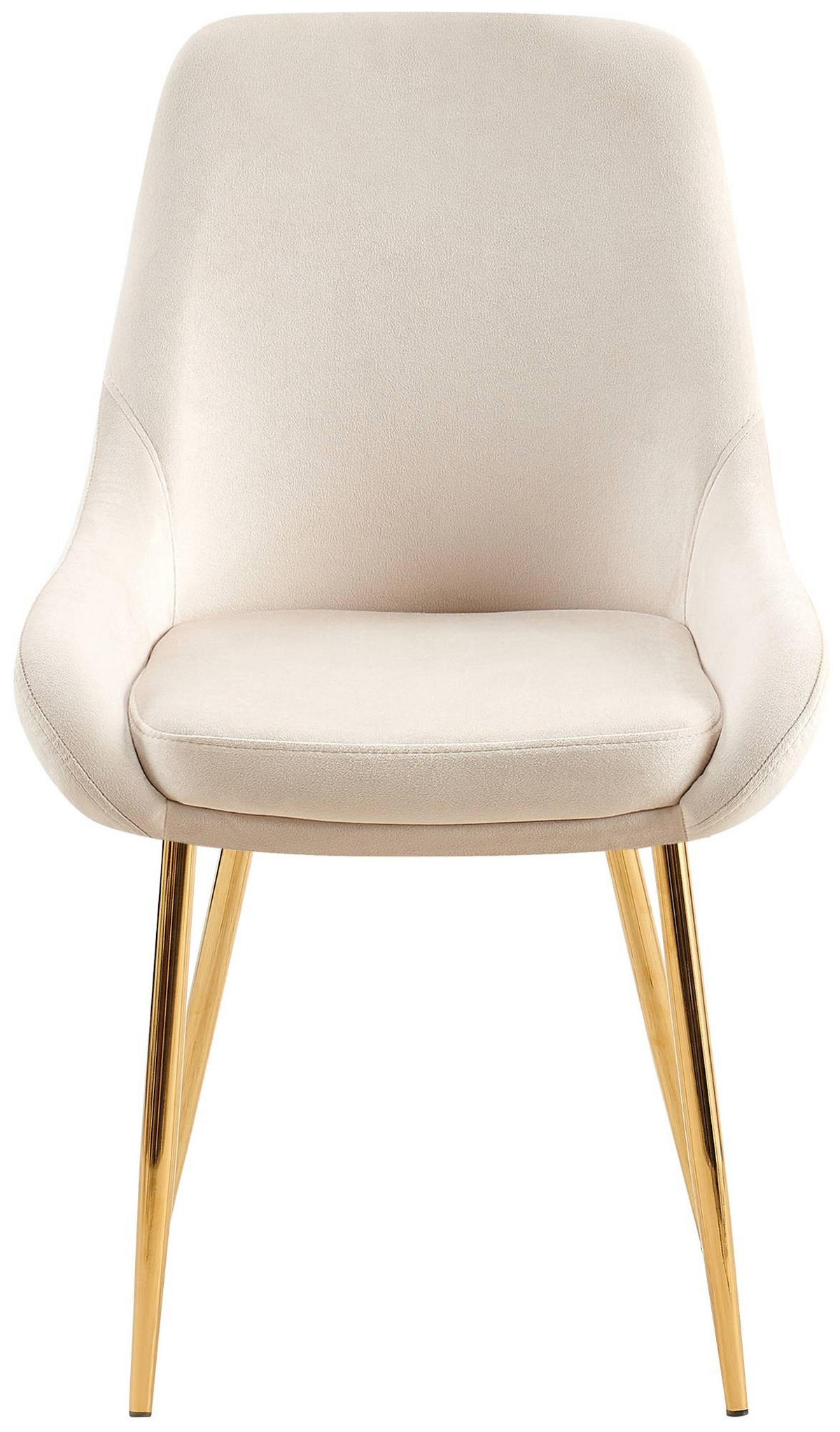 ESSZIMMERSTUHL 2er Set Punar Samt Creme Gold Wohnzimmerstuhl - Creme, Textil (50/86/53cm) - DELUKE