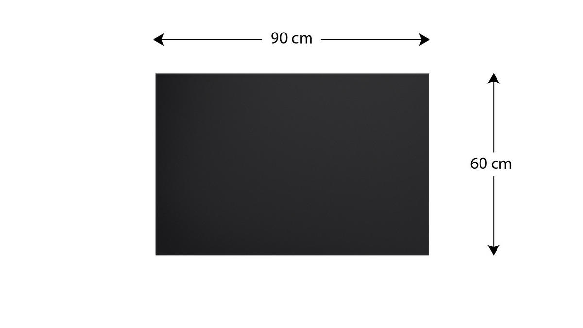 METALBOARD mit Kreideoberfläche 90x60cm + Zubehör-Set - Schwarz, Metall (90/60/1.8cm) - ALLboards