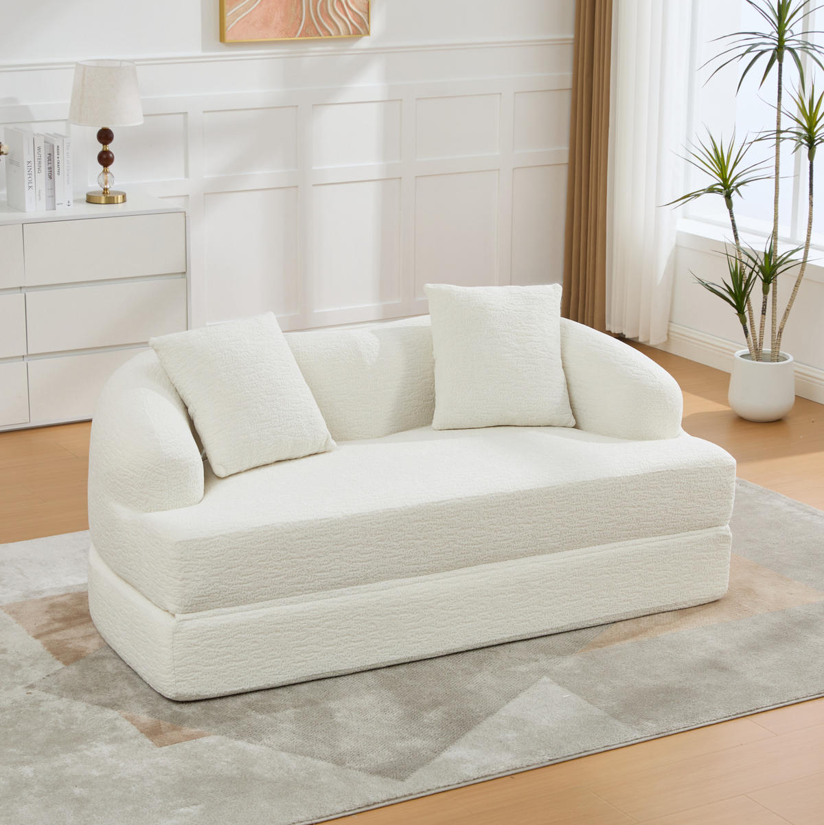 SCHLAFSOFA 157 cm Beige Chenille für 2 Personen - Beige, Kunststoff (84/65/157cm) - Meubliv