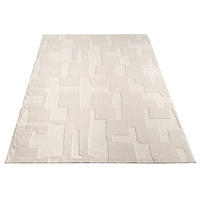 KURZFLORTEPPICH, mit Struktur, aus Polyester, Florhöhe 10 mm, Creme, 160 x 230 cm - Beige, Textil (160/230cm) - KADIMA DESIGN