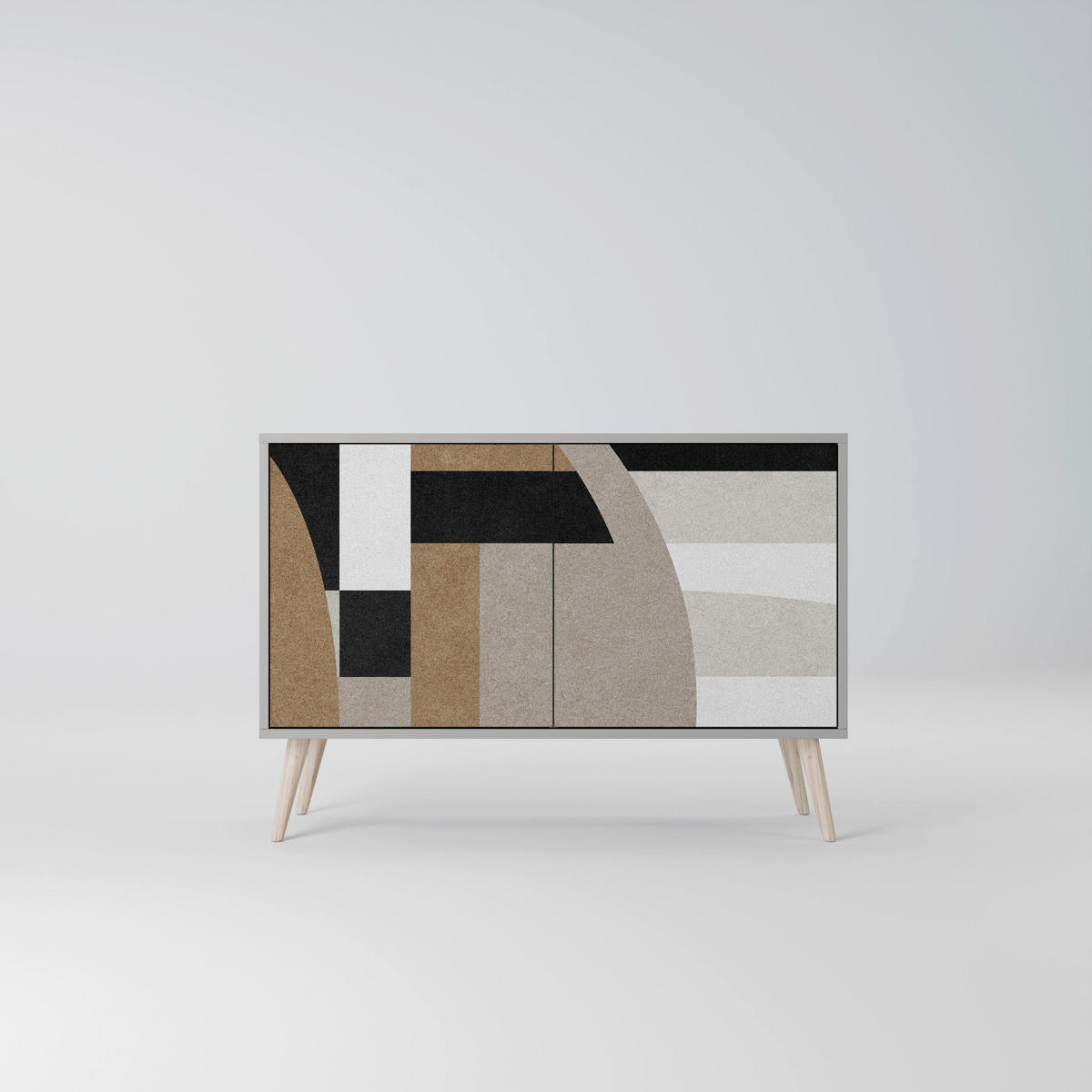 SIDEBOARD DELICATE MEMENTO, Eicheneffekt, 111x42x77,5 cm, 2 Türen - Eichefarben/Buchefarben, Holzwerkstoff/Buchenholz (111/77.5/42cm) - SpaceRebels