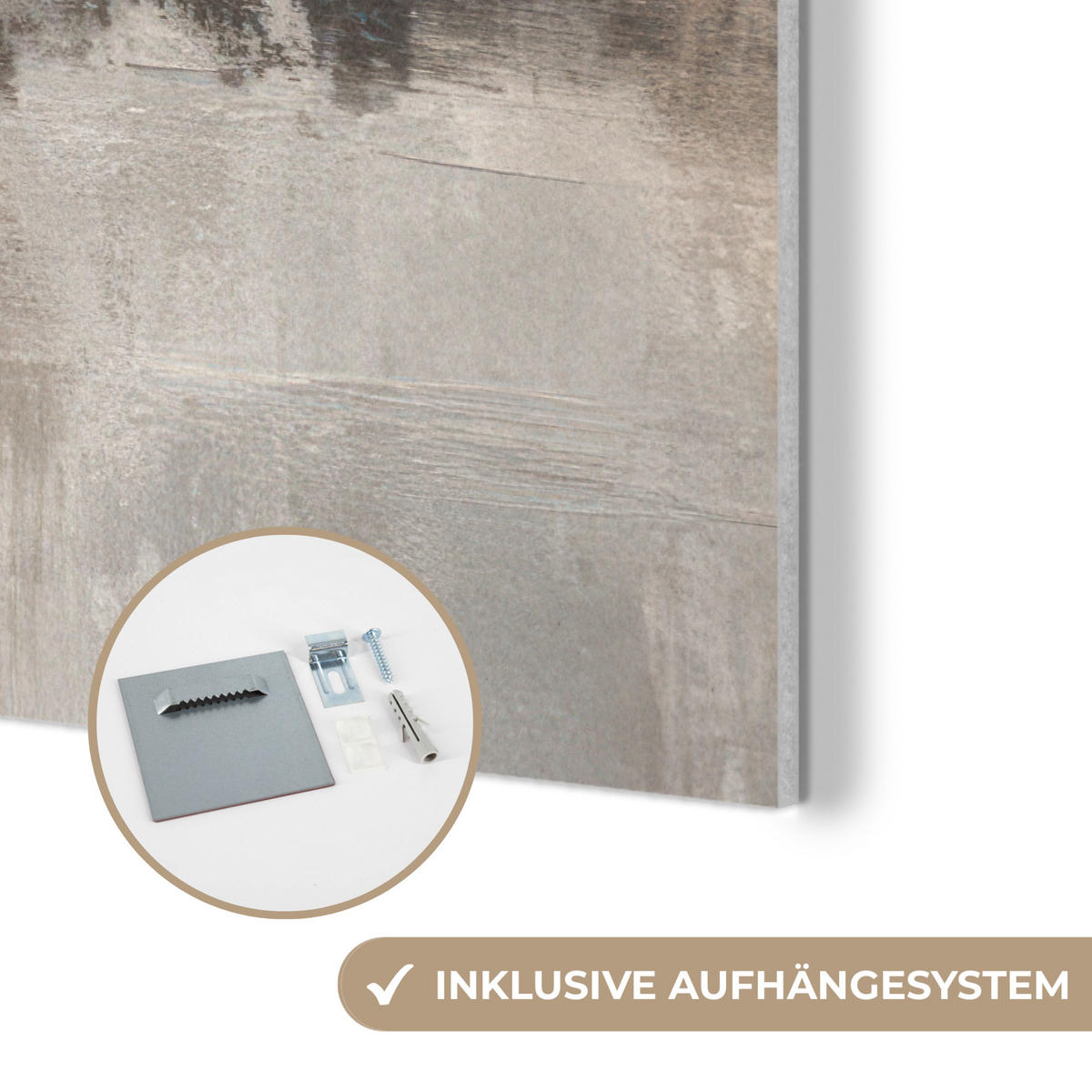 AKUSTIKBILD Moderne Kunst - Abstrakt - Beige Akustikpaneele 90x60 cm - Beige, Kunststoff (90/60/0.9cm) - MuchoWow