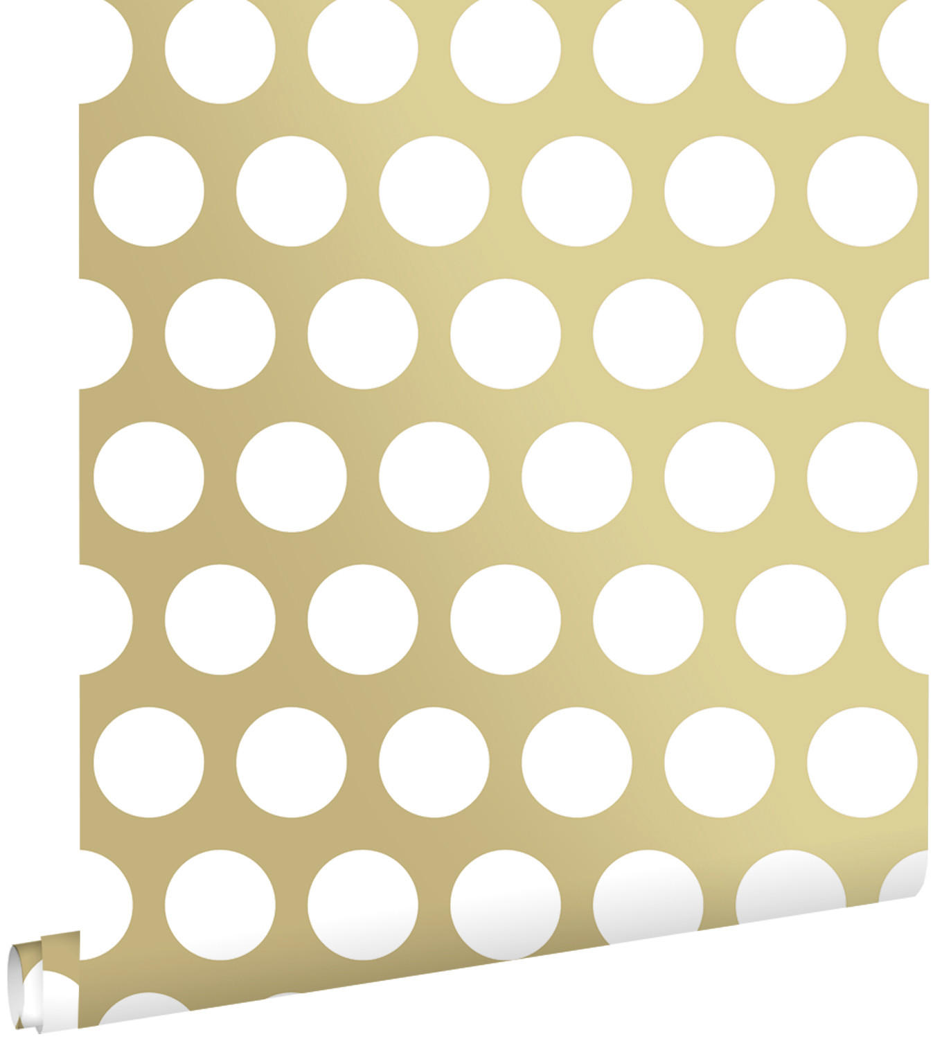 TAPETE große Punkte 53 cm x 10.05 m - Goldfarben, Papier (53/0.1cm) - ESTAhome