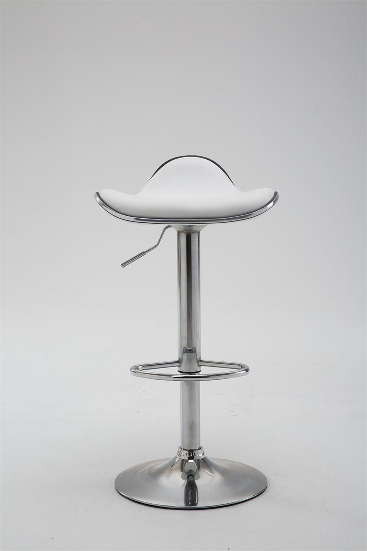 BARHOCKER Shangrila, Gestell Metall in Chromoptik, Kunstleder weiß, - Chromfarben/Weiß, Kunststoff/Textil (45/91/45cm) - TPFLiving