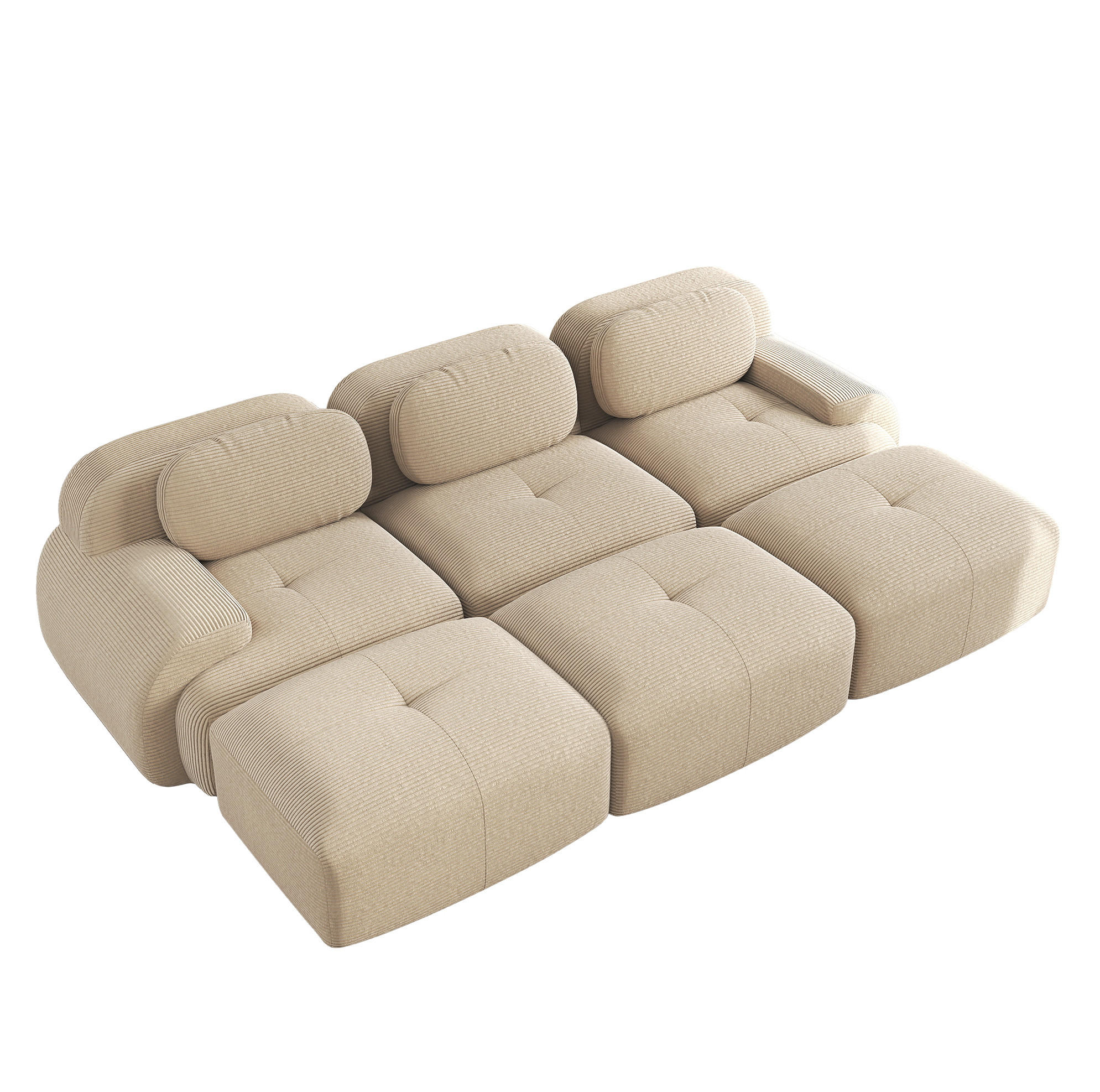 Meubliv Sofa Beige 178x75x298 cm
