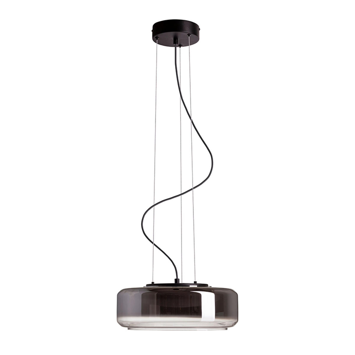 PENDELLEUCHTE NAOMI 35 Rauchglas 18 W - Grau, Metall (30/30/120cm) - Rendl