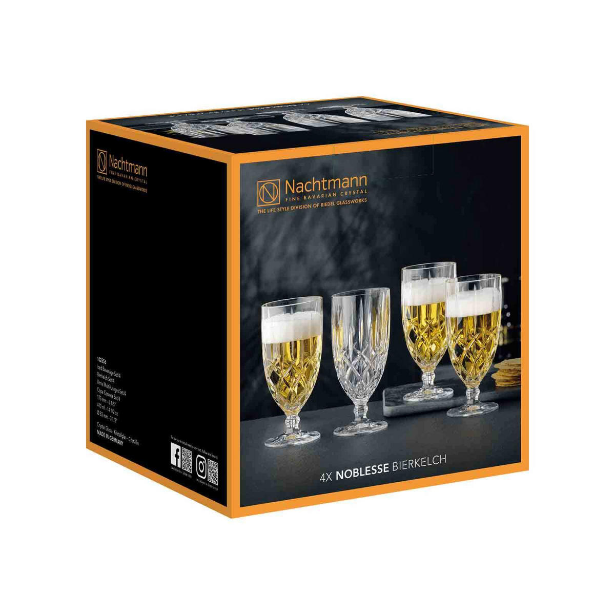 BIERGLÄSER Noblesse transparent 425 ml 4er Set - Transparent, Glas (0.425L) - Nachtmann