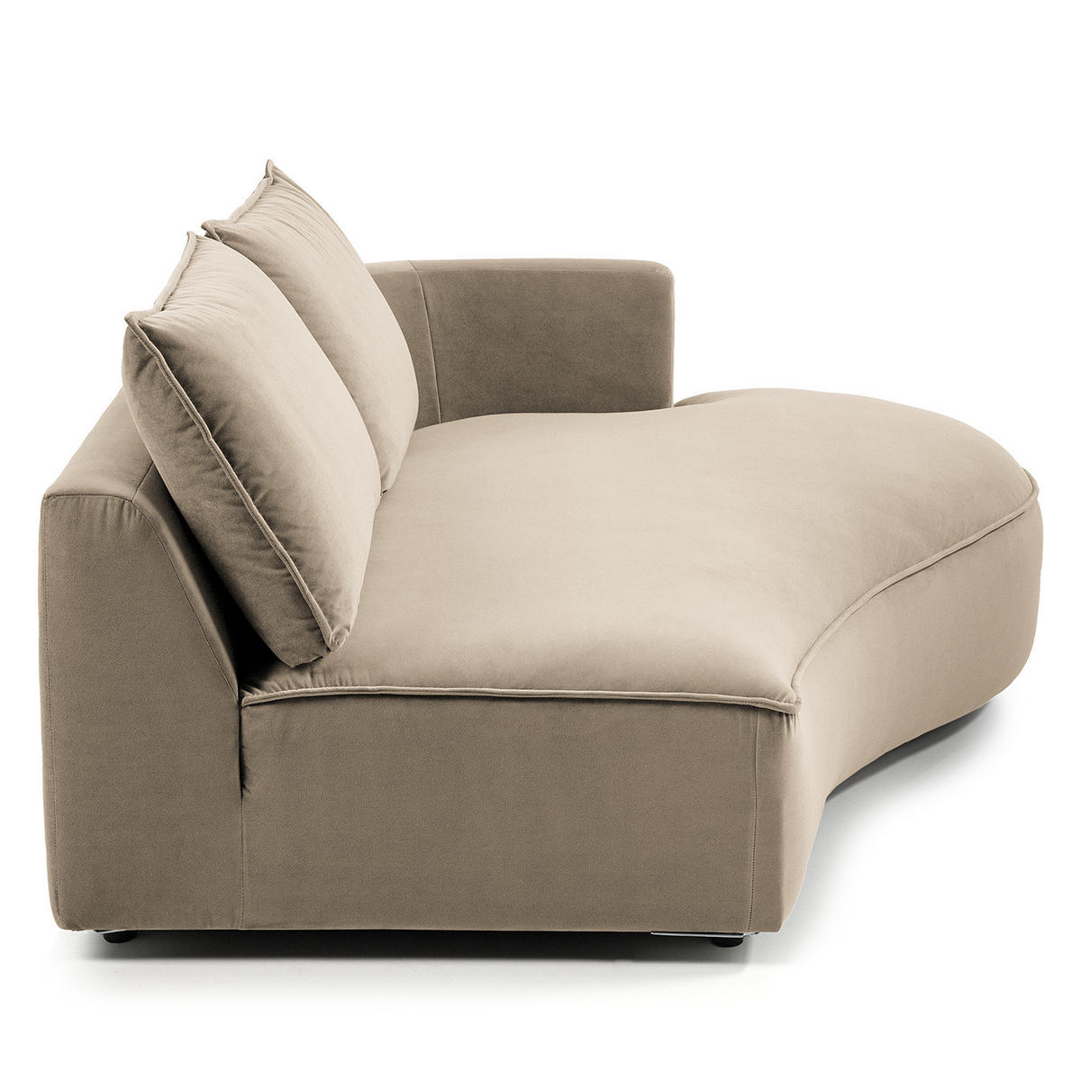 OTTOMANE - modular - Beige/Schwarz, Kunststoff/Textil (196/82/146cm) - home24