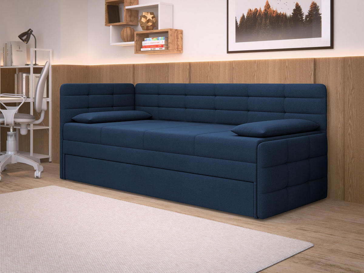 JUGENDBETT Sand - Blau/Schwarz, Holz/Kunststoff (162/189cm) - MIRJAN24