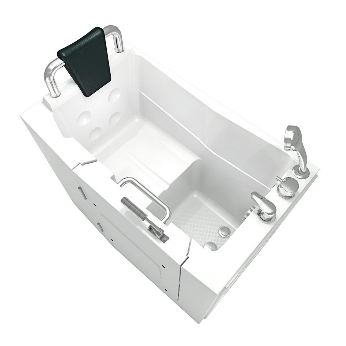 SENIOREN Sitzwanne mit Tür S08-A-L - Weiß, Glas/Kunststoff (110/114/68cm) - AcquaVapore by Sandra Jentho