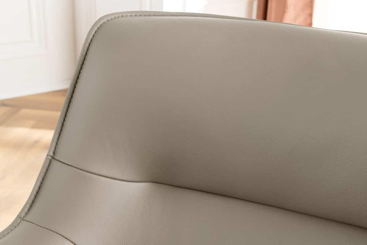 STUHL LE GRAND Echtleder Taupe 90 cm - Taupe/Schwarz, Leder/Textil (66/87/68cm) - riess-ambiente