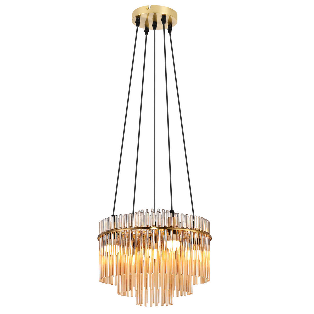 PENDELLEUCHTE Thomas 15/40/150 cm - Goldfarben, Glas (15/40/150cm) - ZMH