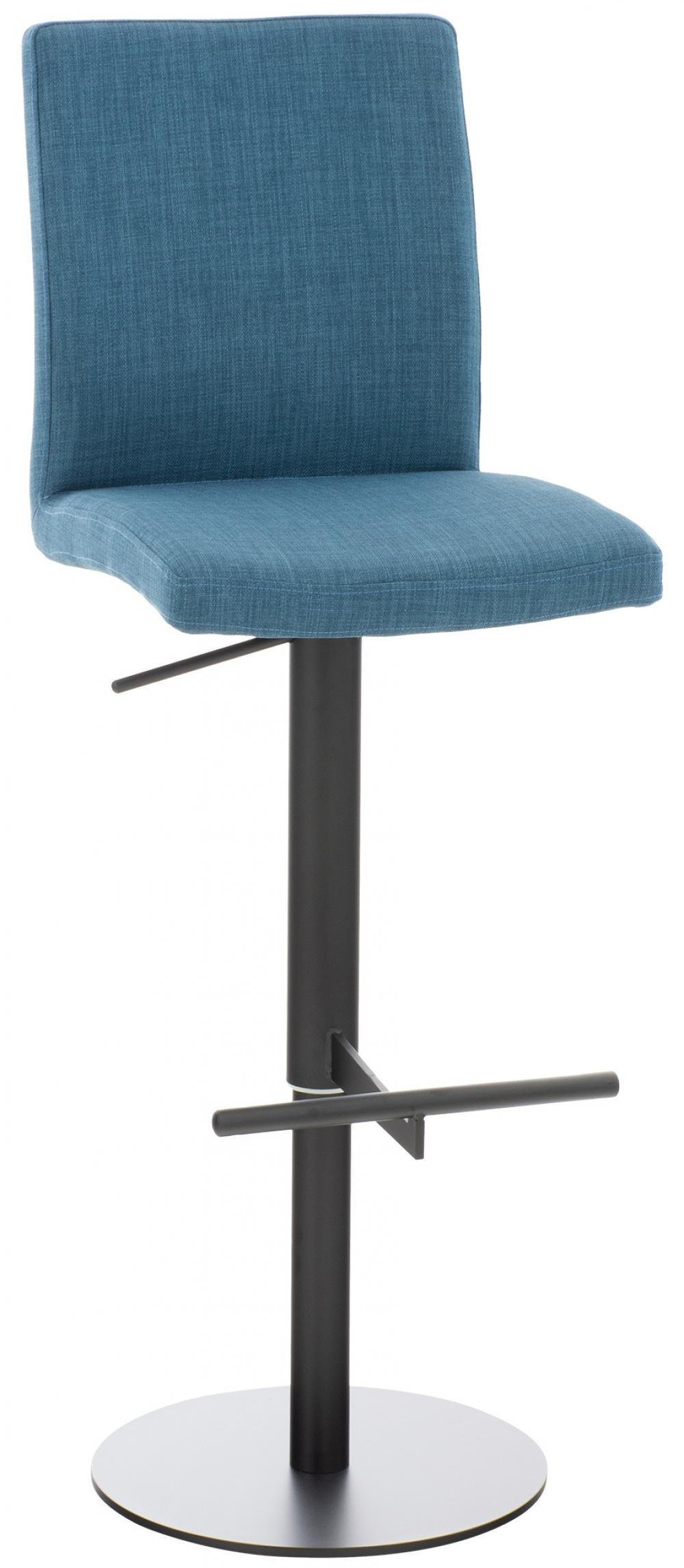 BARHOCKER Stoff Blau - Blau/Schwarz, Textil/Metall (40/93/49cm) - CLP