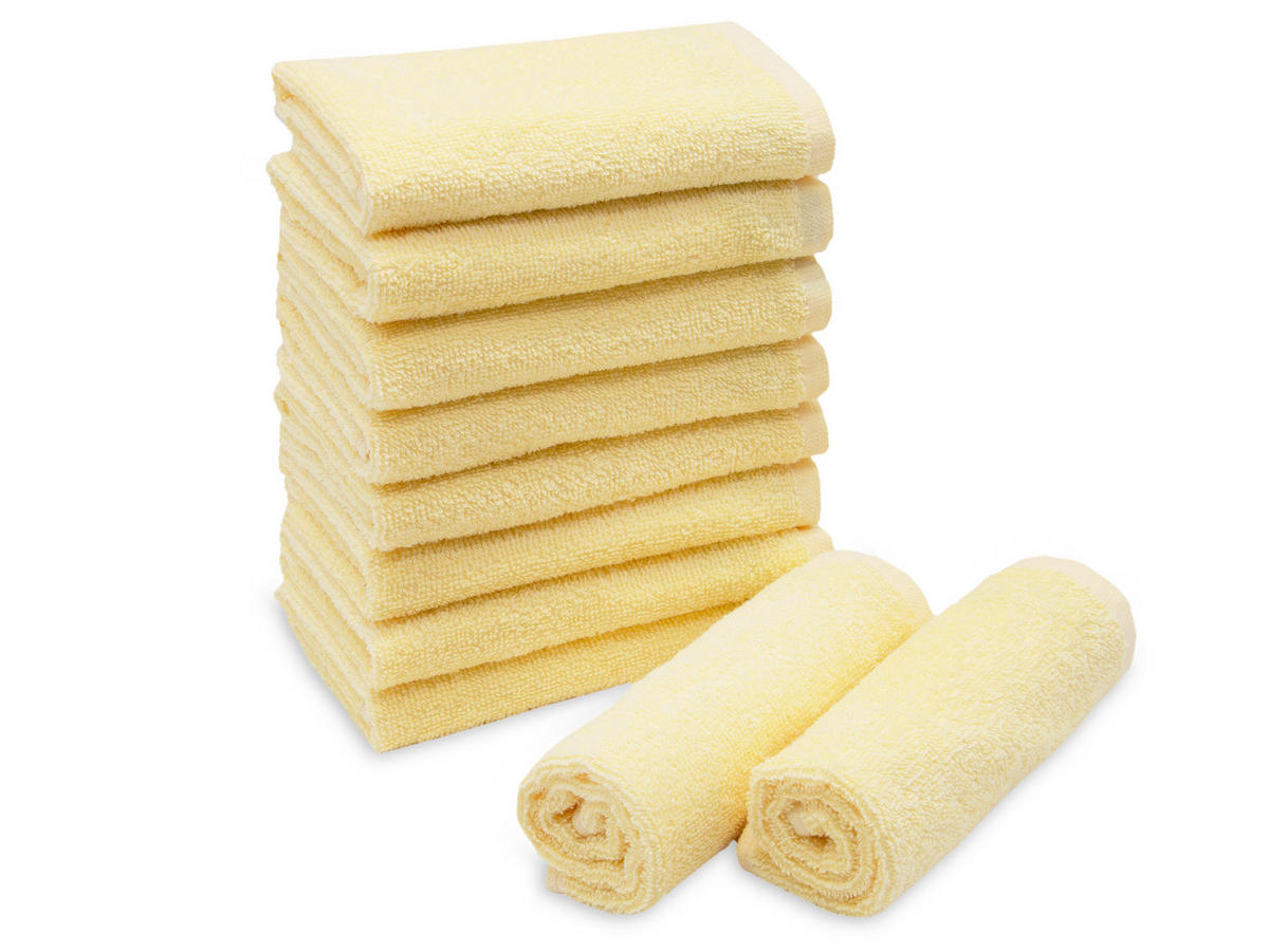 SEIFTÜCHER, 10er-Set, 30x30 cm, 100% Baumwolle, Gelb - Gelb, Textil (30/30cm) - Zollner