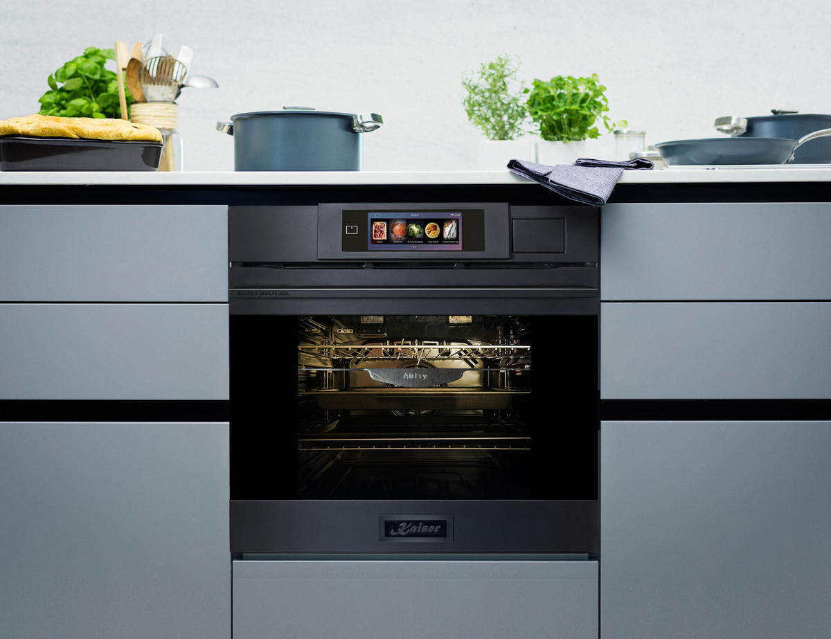 MULTIFUNKTIONS-ELEKTRO-DAMPFBACKOFEN mit Dampfreinigung 60 cm EH 6341 + KCT 6110 Induktions Kochfeld 60 cm - Grau, Metall (59.4/59.4/57.5cm) - Kaiser Küchengeräte