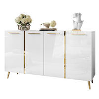 KOMMODE ONYX 4T 158 CM AUF GOLDENEN BEINEN - Weiß, Holzwerkstoff (158/88/41cm) - Lookway