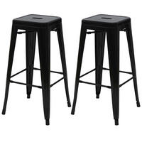 BARHOCKER Schwarz 2er-Set - Schwarz, Metall (43/77/43cm) - MCW