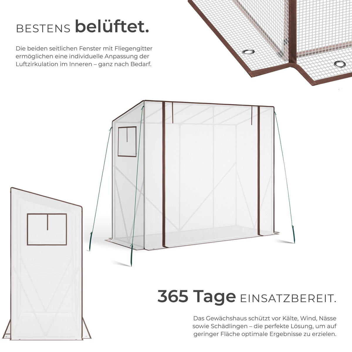 FOLIENGEWÄCHSHAUS Anton, 200 x 77 x 170 cm, inklusive Befestigungsmaterial, transparent - Transparent, Kunststoff (200/170/77cm) - tectake
