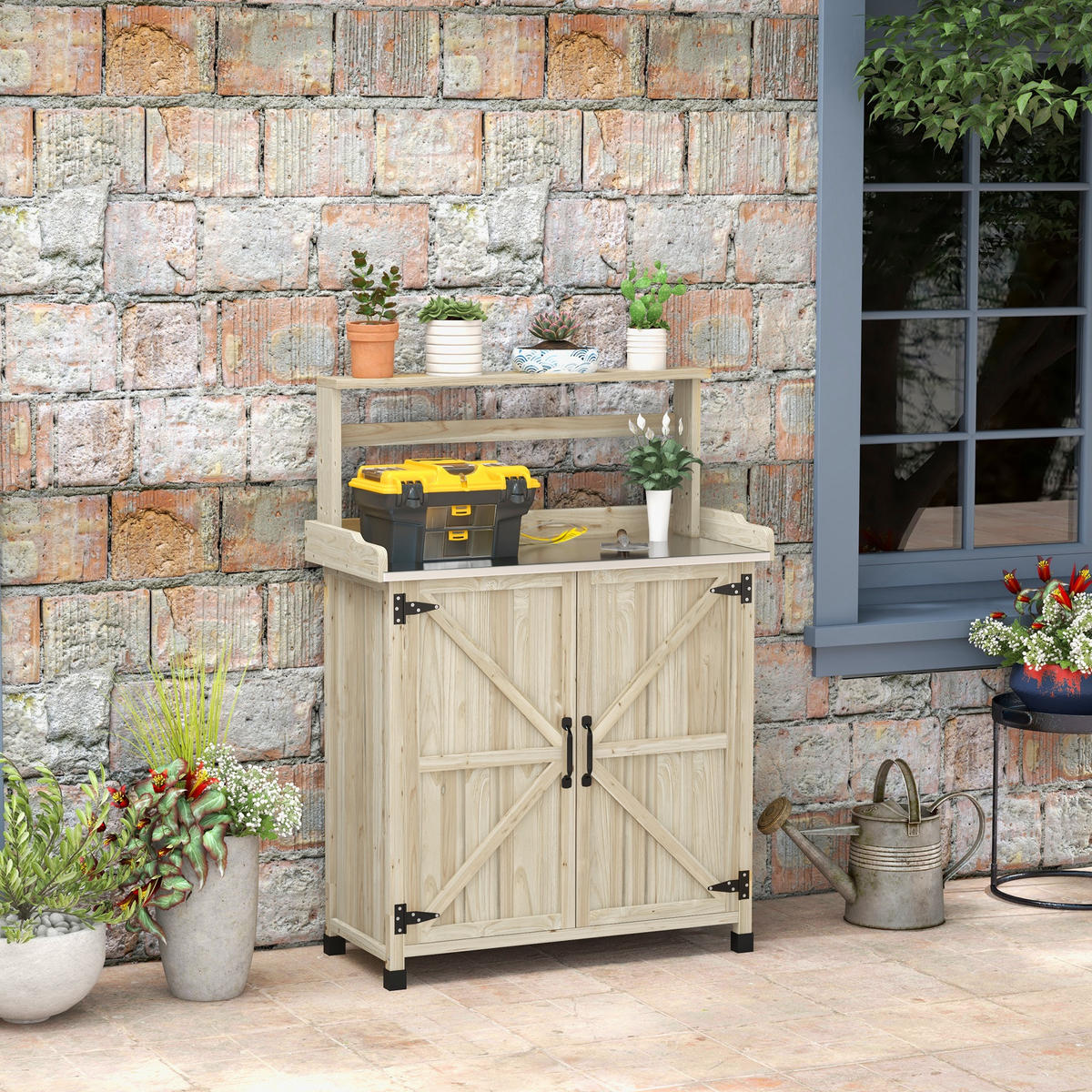 PFLANZTISCH DE-18939 Naturholz - Naturfarben, Holzwerkstoff (90.5/41/124.5cm) - ComfortXL