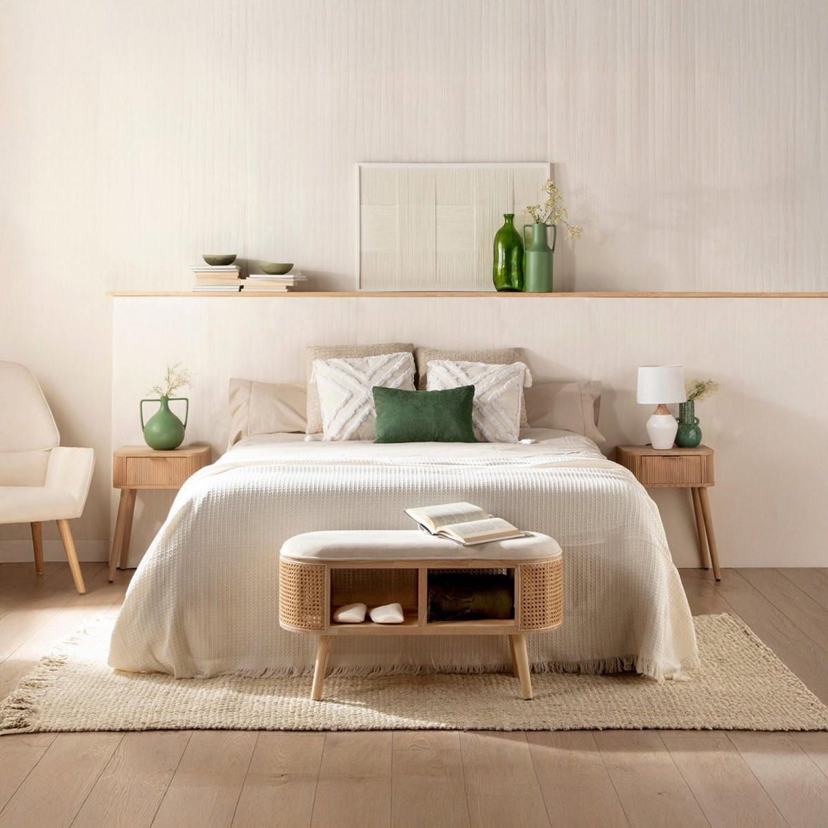 NACHTTISCH MIT 1 SCHUBLADE Mina Natürlich 40 cm x 55 cm 2er-Set - Naturfarben, Holzwerkstoff (40/55/30cm) - Klast Home