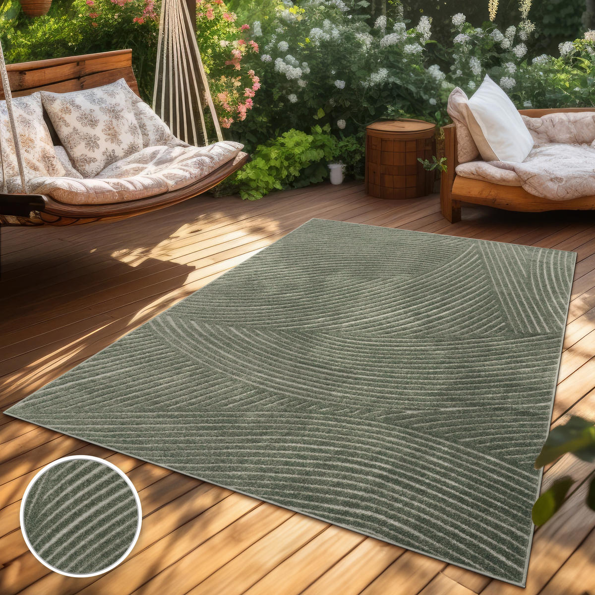 OUTDOORTEPPICH 120/170 cm Cotton 235 - Grün, Textil (120/170cm) - Paco Home