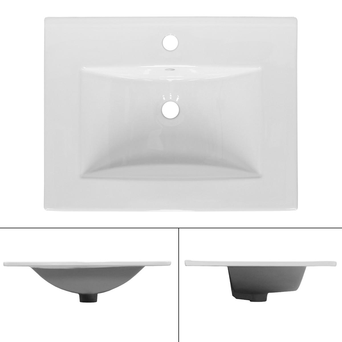 WASCHBECKEN - Weiß, Keramik (46.5/17.5/61cm) - ECD-Germany