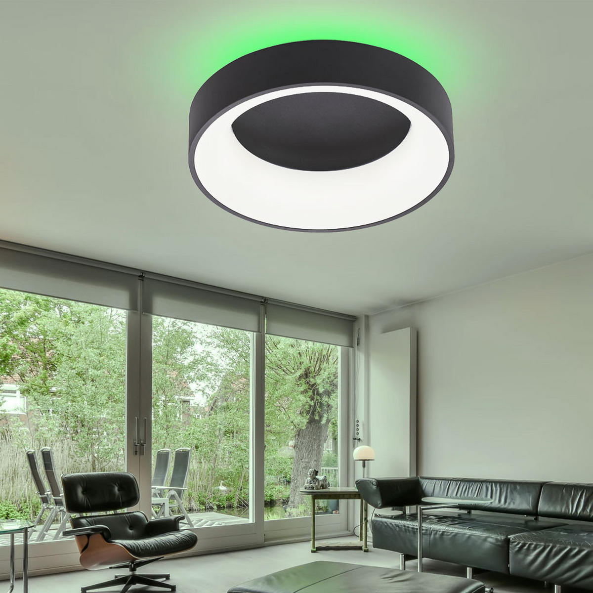 LED DECKENLEUCHTE CAMARON Schwarz Metall - Schwarz, Metall (45/45/11.5cm) - Wofi