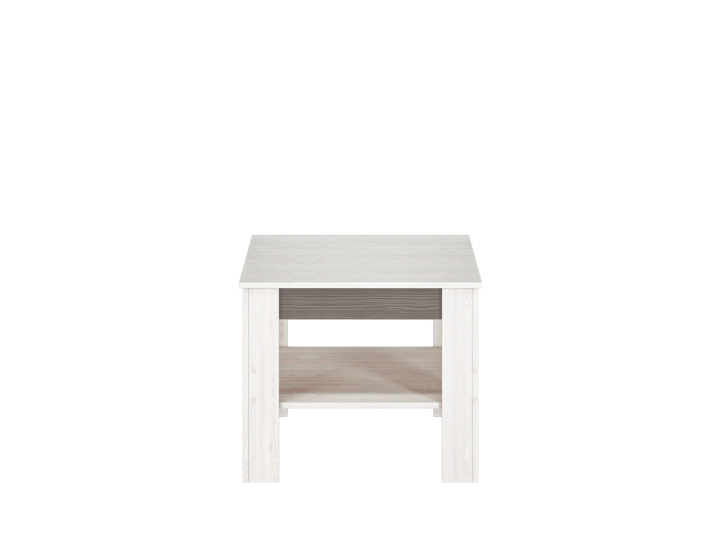 COUCHTISCH Blanco Pinie weiß / grau 67 / 67 / 56cm - Weiß, Holz/Holzwerkstoff (67/67/56cm) - Feldmann-Wohnen