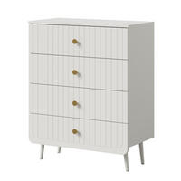 KOMMODE mit Schubladen Chloe 4S 80 Weiß (schwarzer oder goldener Griff) - Schwarz/Weiß, Holzwerkstoff/Kunststoff (80/100/40cm) - mzm24