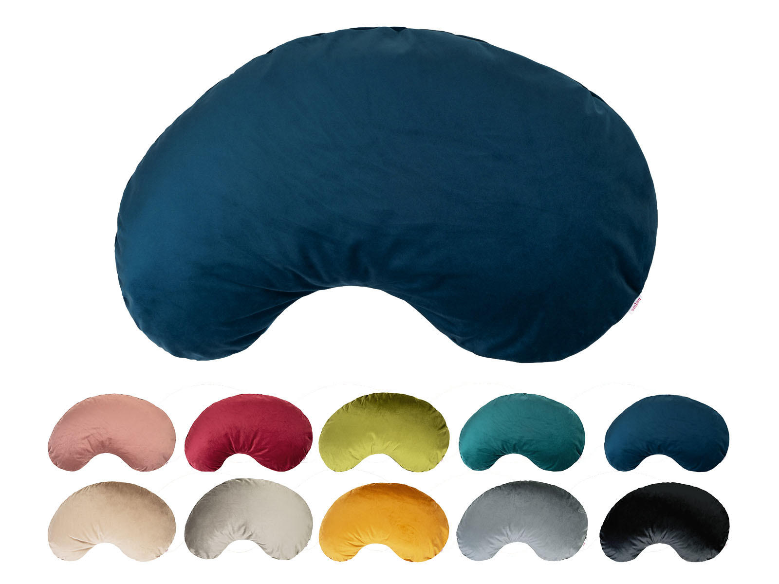 XL-KISSEN-BOHNE Samt&Sonders admiral-blau 70/45 cm - Blau/Dunkelblau, Textil (45/70cm) - beties Heimtextil