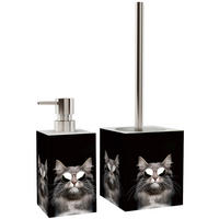 BADEZIMMER Set Cool Cat - Schwarz, Kunststoff (7/17/7cm) - Sanilo