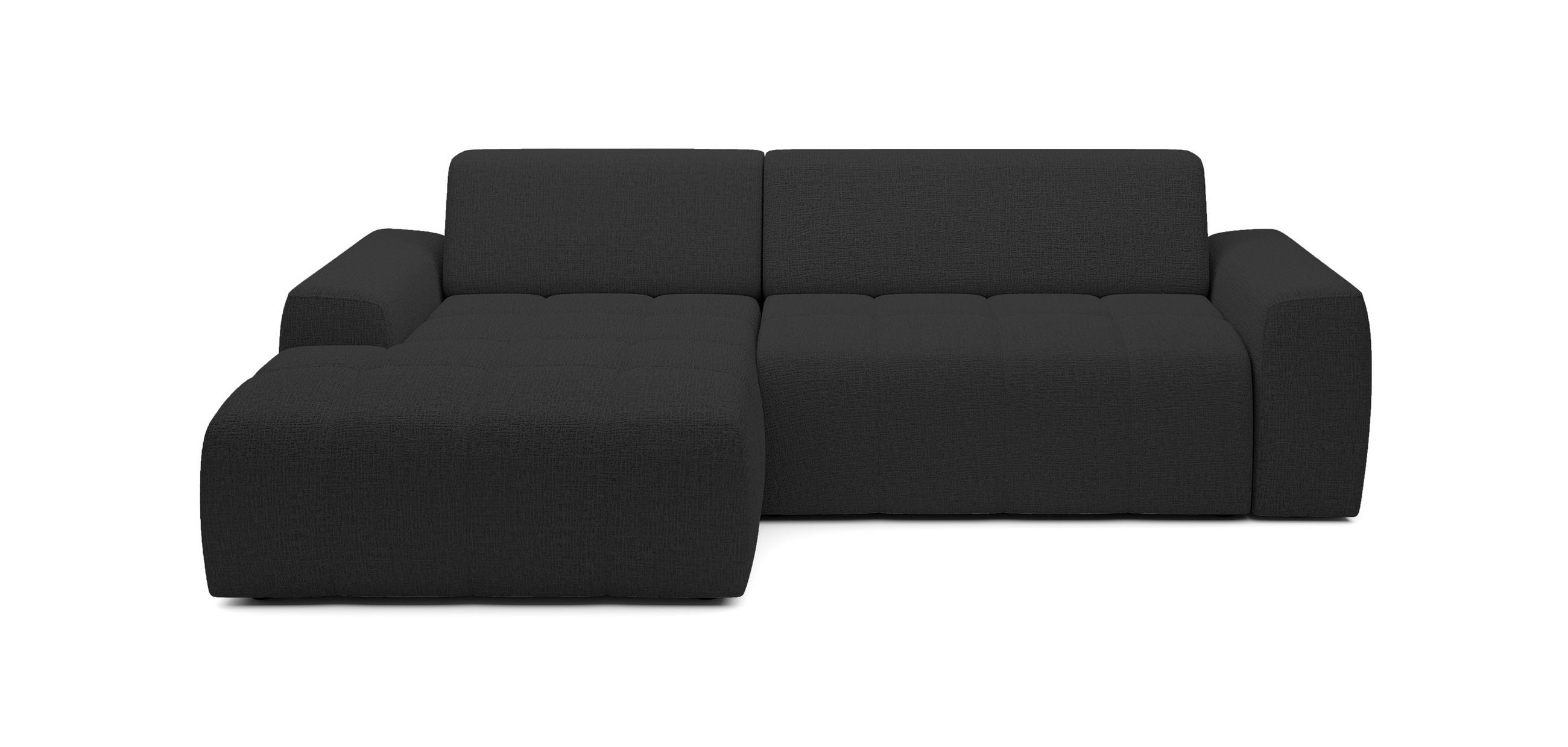 ECKSOFA Savio Freistehend, Mit Abriebfestem Kansas-Stoff, Maße 265x172x81cm, Ausziehbare Sitzfläche 206x92cm, Linke, Anthrazit - Anthrazit, Holz/Textil (172/265cm) - DomoHome