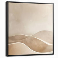 LEINWAND Bilder mit Rahmen - Beige - Natur - Abstrakt - Modern - 50x50 - Beige, Textil (50/50cm) - MuchoWow
