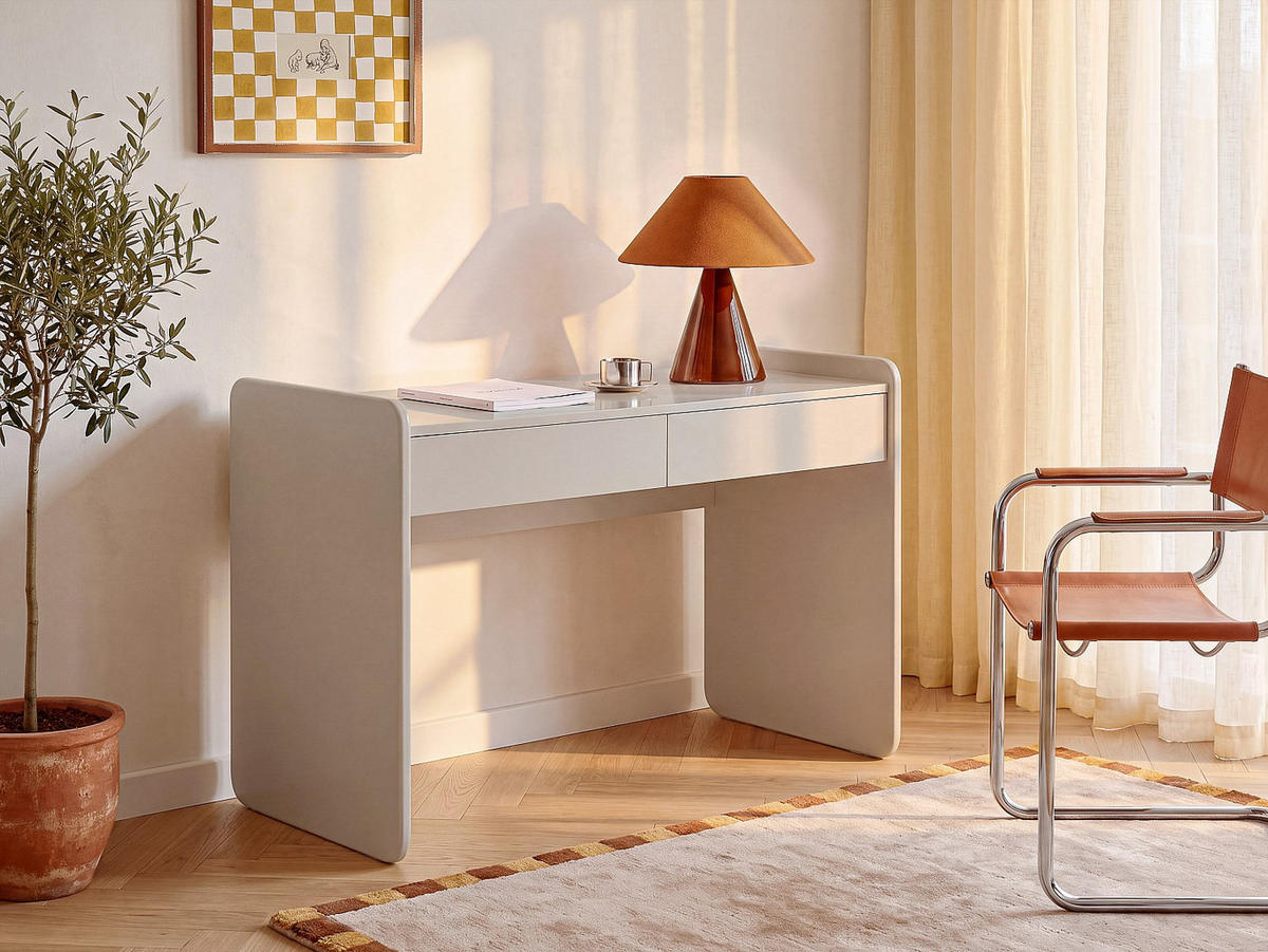 SCHREIBTISCH - 120 cm x 60 cm - holz - beige Rynovel - Beige, Holz (60/120/83cm) - Vente-Unique